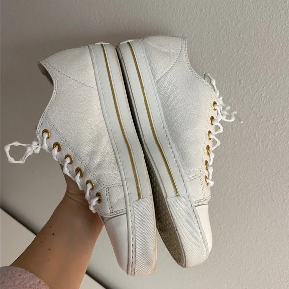 Paul Green Sophie sneakers pebbled leather patent leather toe gold-tone eyelets - Picture 6 of 10